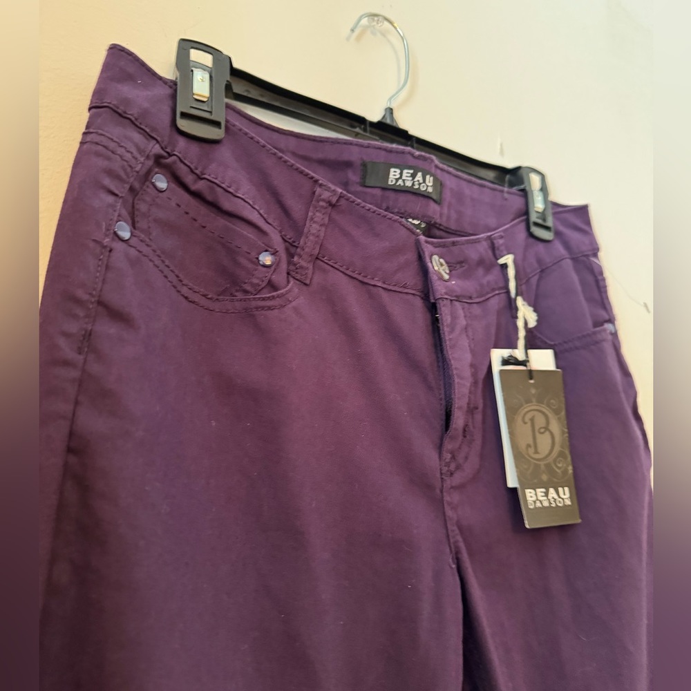 3/$20 Beau Dawson Women’s Purple Relaxed Fit Tapered Skinny Jeans NWT - Size 10P - Picture 2 of 10